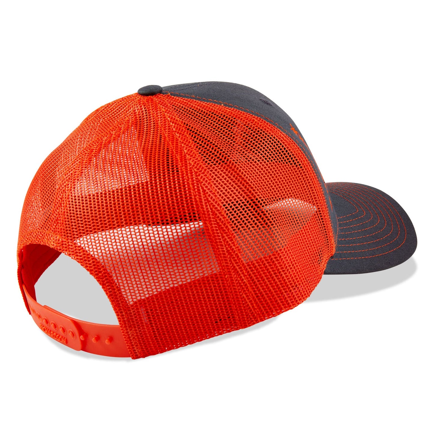 Dead Fish Hook orange and grey fish bone Florida trucker hat with red details back view