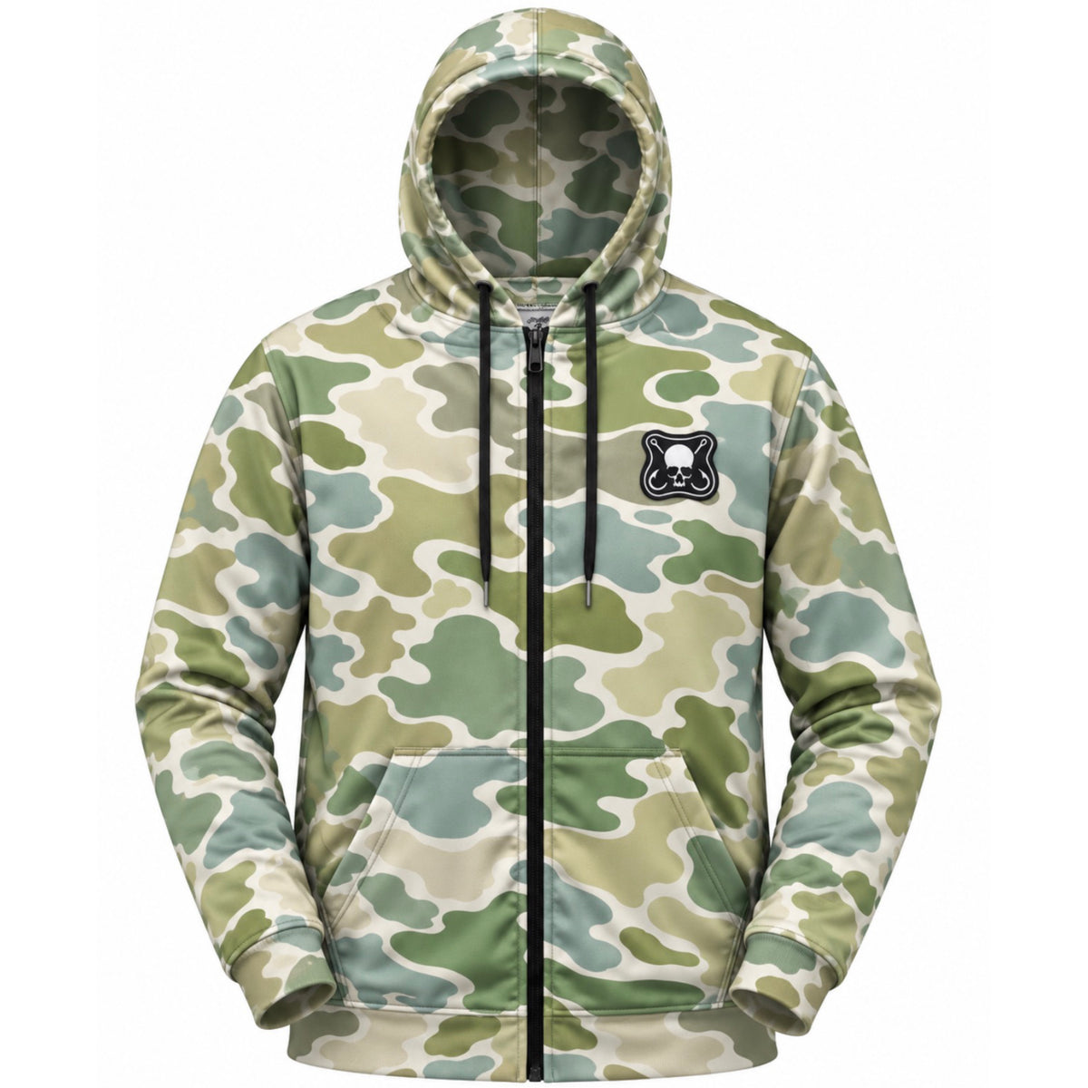 Deadfishhook Backwater Duck Camo Fleece Zipper Hoodie