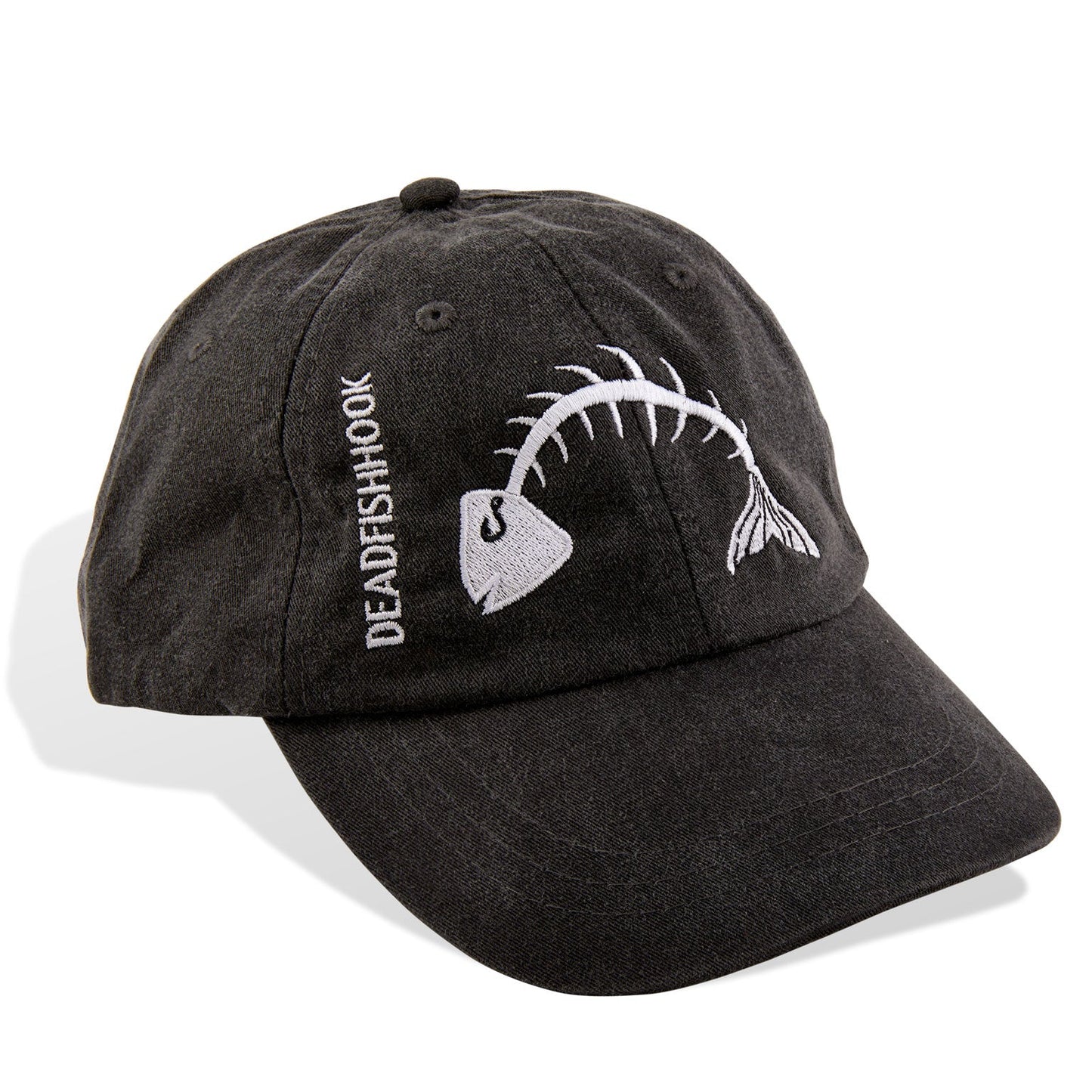 Dead Fish Hook black cap white fish bone front view