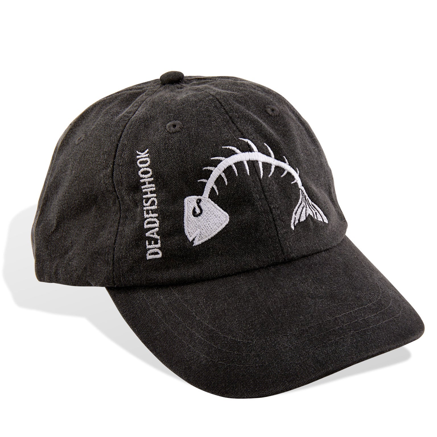 Dead Fish Hook black cap white fish bone front view