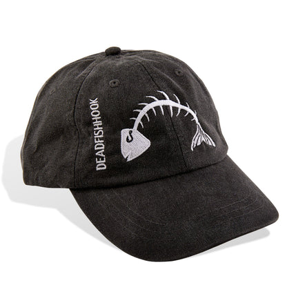 Dead Fish Hook black cap white fish bone front view