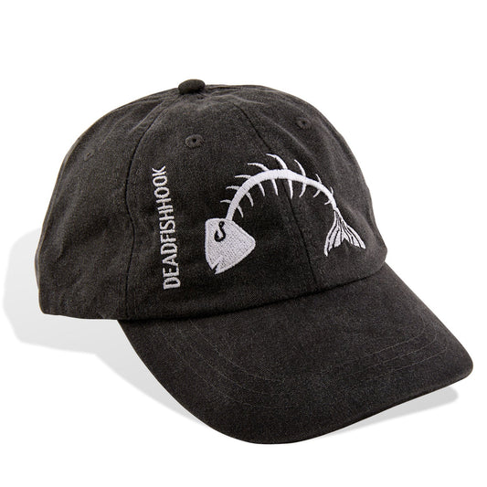Dead Fish Hook black cap white fish bone front view