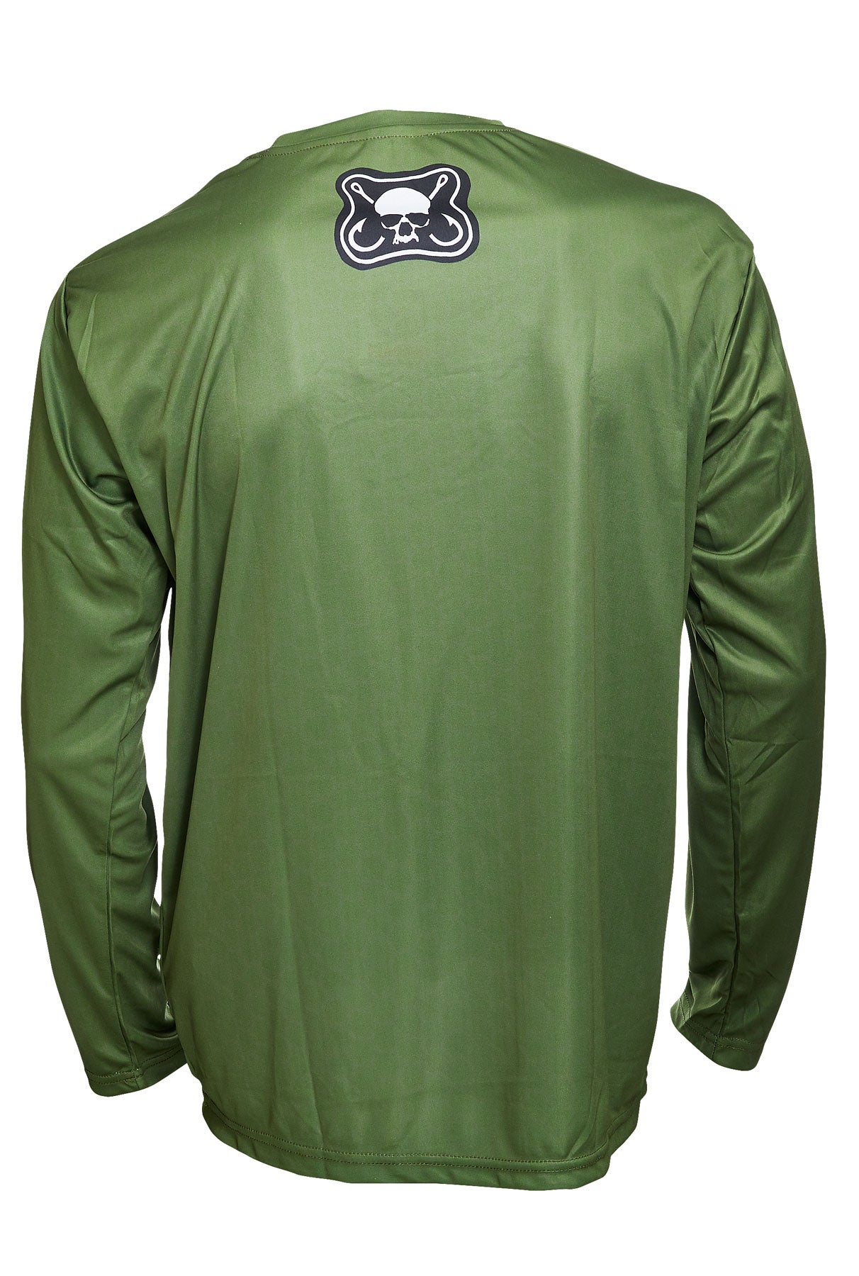 Dead Fish Hook green Patch Logo Long Sleeve performance fishing shirt back