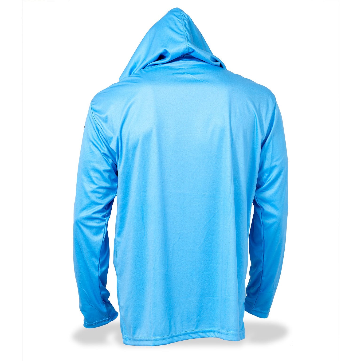 Dead Fish Hook long sleeve performance fishing shirt in blue - back view