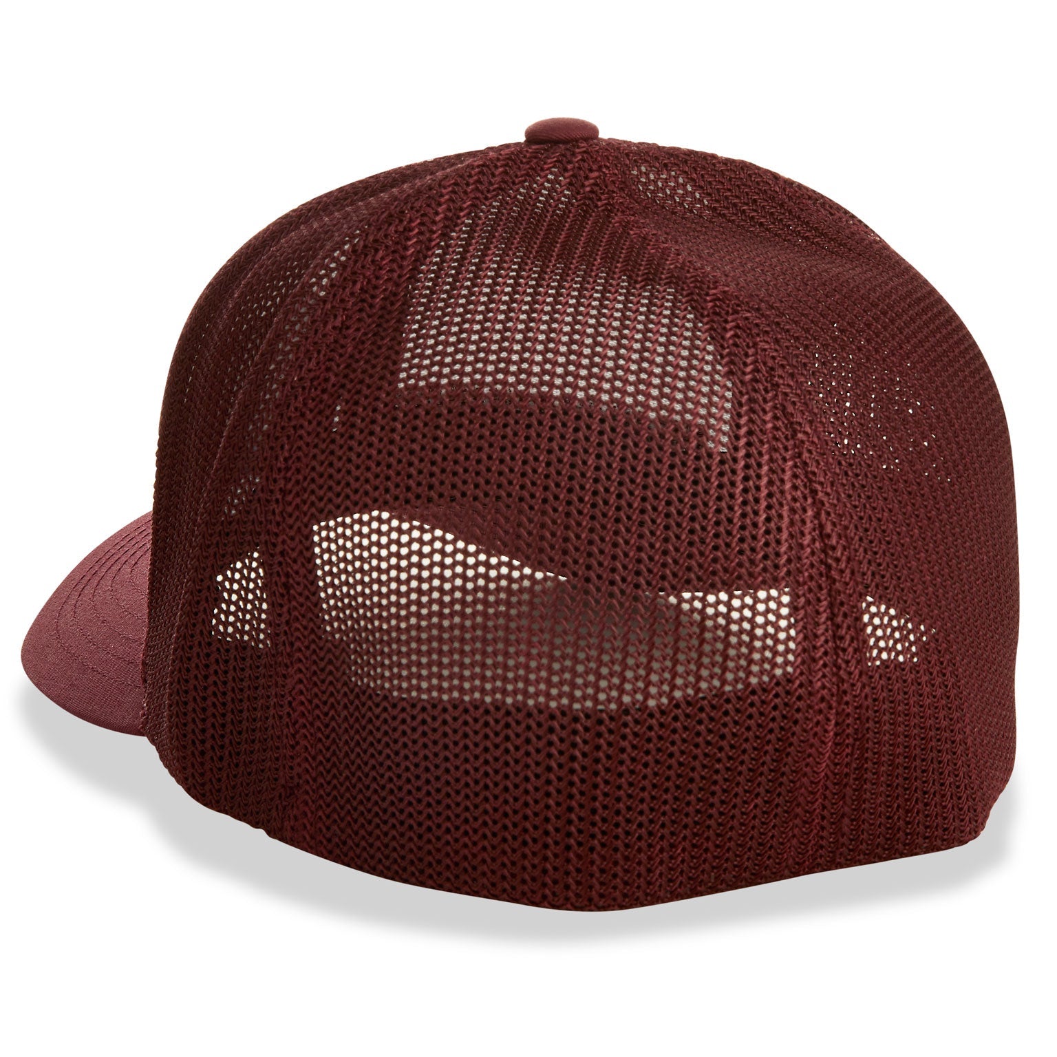 Dead Fish Hook maroon white brand patch trucker hat back