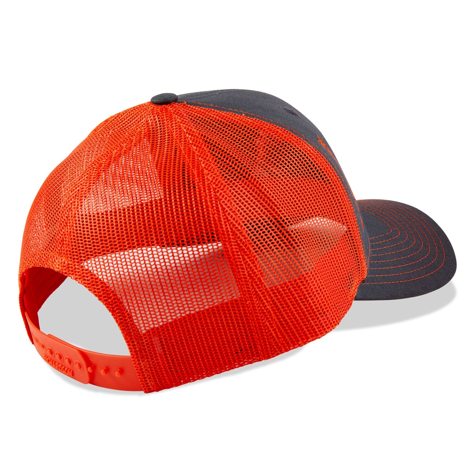 Dead Fish Hook orange and grey fish bone Florida trucker hat with red details back view