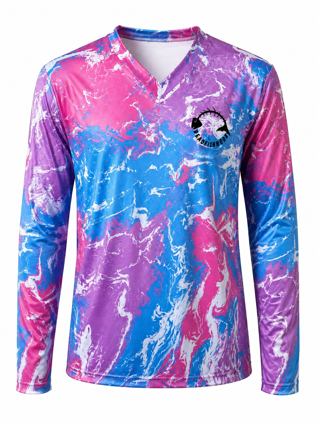 Deadfishhook Electric Tide UPF Long Sleeve V- Neck